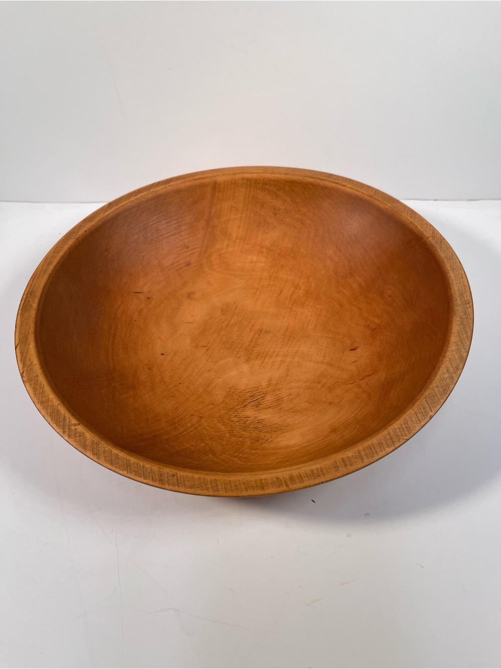 Vintage  munising Hand-Turned Wooden Serving Bowl